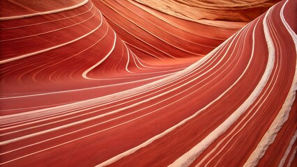 Smooth, undulating sandstone formations with red and white striped patterns