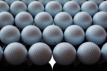 Premium golf balls neatly arranged ready for a tournament or practice session offering precision and performance on the green for serious golfers