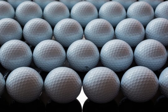 Premium golf balls neatly arranged ready for a tournament or practice session offering precision and performance on the green for serious golfers