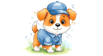 Adorable puppy chef cartoon makes cooking fun perfect for kids books or culinary school promotional material now