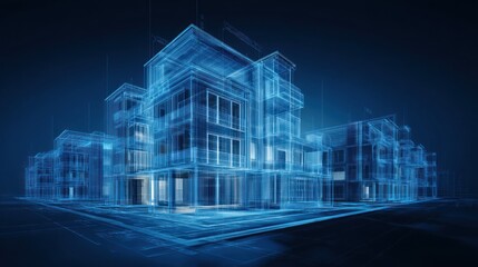 Abstract architectural visualization of a modern building