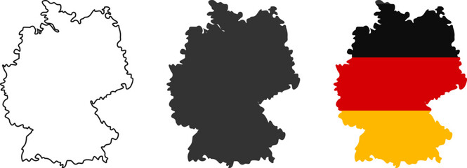 Outline silhouette and flag of germany map collection © mohammad