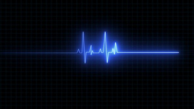 glowing neon heart beat icon animation on black background. Neon heartbeat icon ECG heartbeat signal icon animation, heartbeat pulse icon animated on black background.