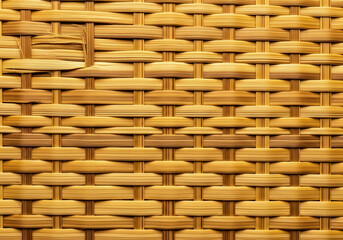 Closeup of a woven rattan surface showing the intricate pattern and texture of the natural material