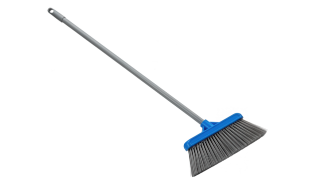 Modern Blue And Grey Broom Isolated On Black Background