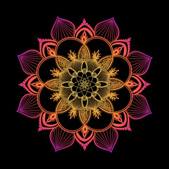 Mandala gradasi orange yellow PNG