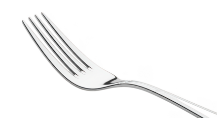 Elegant Silver Dining Fork Isolated On Black Background