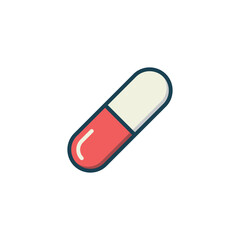 Trendy Capsule Medicine Medical Icon Vector Template