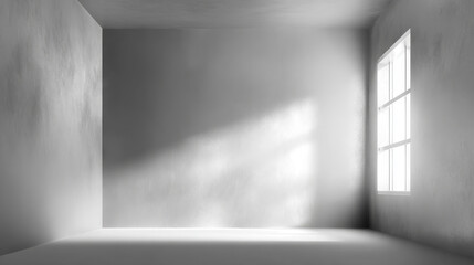 “White and grey studio wall background with soft window shadows, perfect for showcasing products or adding text.”