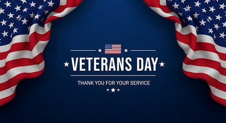 Veterans day celebration with american flags and patriotic text