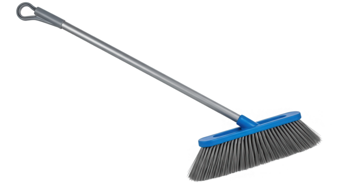 Modern Blue And Gray Household Cleaning Broom On Black