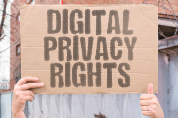 "Digital Privacy Rights" Protecting personal data empowers users. DIGITAL. PRIVACY. RIGHTS. PERSONAL. DATA.