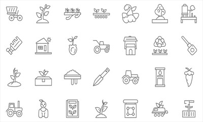Linear Garden & Agriculture Icons Cultivation Concepts