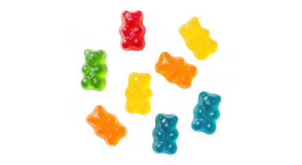 Vibrant Assortment Of Gummy Bears Isolated On Black Background