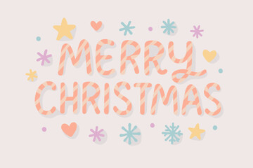 Whimsical Frosty Christmas Doodle. "Christmas typography on frosted surface". Whimsical doodle of &ldquo;Merry