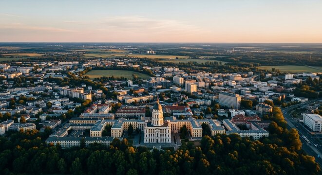 Fototapeta aerial view of the city of vilnius, capital of the republic of lithuania