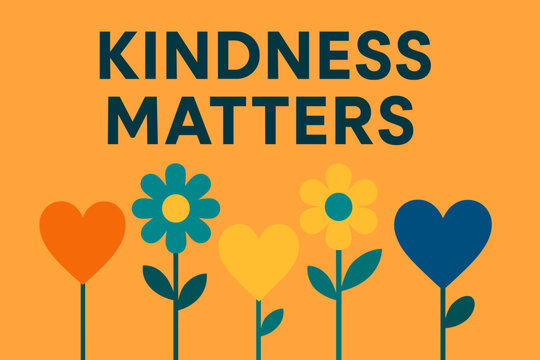 Kindness Matters Poster. “Kindness Matters”. Modern minimalist poster banner. Bold sans-serif typography with