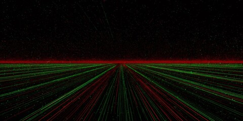 Digital information stream flowing through abstract network space