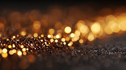 Golden light bokeh abstract background with soft blurry glowing circles warm yellow luminous festive backdrop for holiday designs and elegant celebration visuals