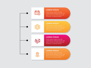 Business infographic design template with 4 options, steps or processes. Can be used for workflow layout, diagram, annual report, web design