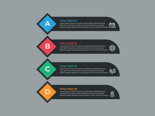 imeline Creator infographic template. 4Step timeline journey, calendar Flat simple infographics design template. presentation graph. Business concept with 4 options, gantt vector illustration.