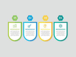 Infographics design template, business concept with 4 steps or options, can be used for workflow layout, diagram, annual report, web design.Creative banner, label vector.