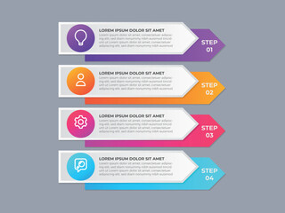 Infographics design template, business concept with 4 steps or options, can be used for workflow layout, diagram, annual report, web design.Creative banner, label vector.