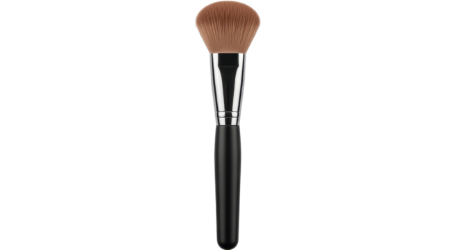 Professional cosmetic beauty tool powder brush for applying makeup and blush. isolated PNG with Transparent Background - Powered by Adobe