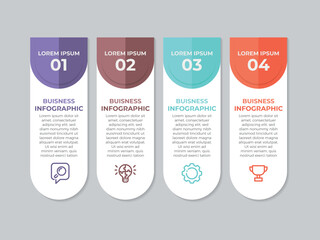 Timeline infographic template. 4 Step timeline journey, calendar Flat simple infographics design template. presentation graph. Business concept with 4 options, vector illustration.