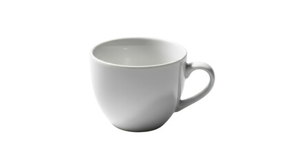Simple blank white ceramic coffee cup for mockup and branding presentation isolated PNG with Transparent Background