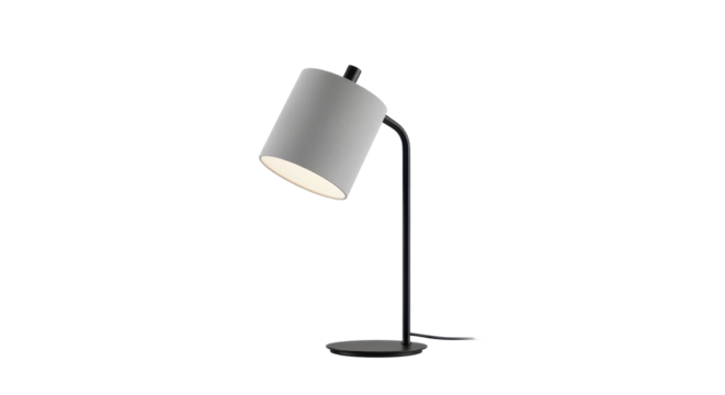 Stylish modern cylindrical desk lamp for minimalist office and home interior design. isolated PNG with Transparent Background