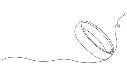 Animated self drawing of continuous line draw Wedding rings. Wedding day. Full length one line animation. 4K,  Engagement, marriage. Romantic template for invitations and cards in simple linear style.