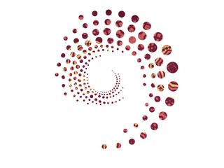 spiral of dots with African design