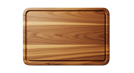 Rectangular wooden cutting board or chopping board for kitchen food preparation and display isolated PNG with Transparent Background