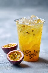Refreshing Passion Fruit Ice Soda