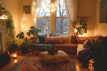  decor accents. Integrate lush plants, string lights, and unique accessories to foster a relaxed, artistic 