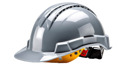 Protective Construction Helmet: The image showcases a hard hat, essential safety gear, exuding resilience and symbolizing safety and precaution on a construction site.