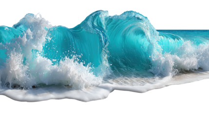 Oceanic Majesty: Capturing the raw power and ethereal beauty of a massive ocean wave, cresting and cascading in a stunning display of aqua hues. 