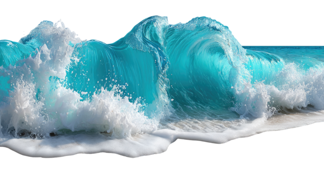 Oceanic Majesty: Capturing the raw power and ethereal beauty of a massive ocean wave, cresting and cascading in a stunning display of aqua hues. 