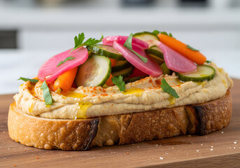 Sourdough with Hummus & Pickled Veg