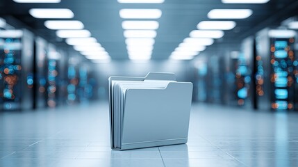Organize your data with a modern file folder, a professional solution for data management in a server room, ensuring efficient information access