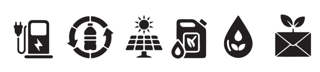 Eco-Friendly Energy and Sustainability Icons