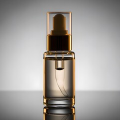 Elegant serum dropper bottle ready for skincare and wellness campaigns with golden accents