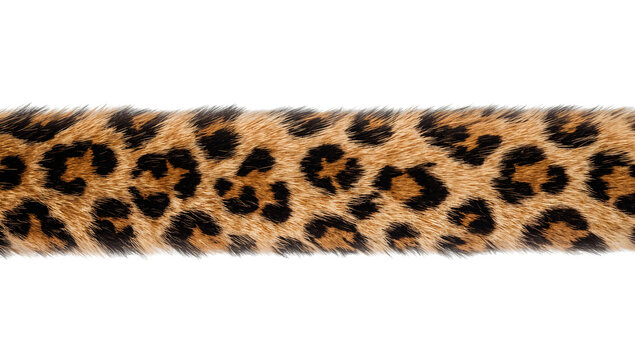 Leopard fur texture with natural brown and black spot pattern on isolated the transparent background for fashion and design trends