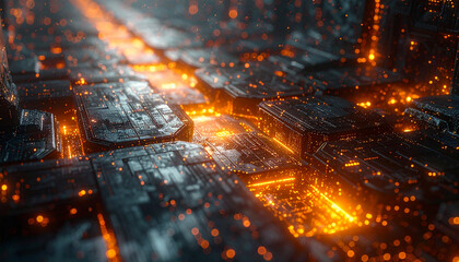 Cyberpunk Cityscape: A vibrant, futuristic cityscape pulsates with energy, neon lights, intricate details, and a dynamic flow, creating an immersive, high-tech panorama.