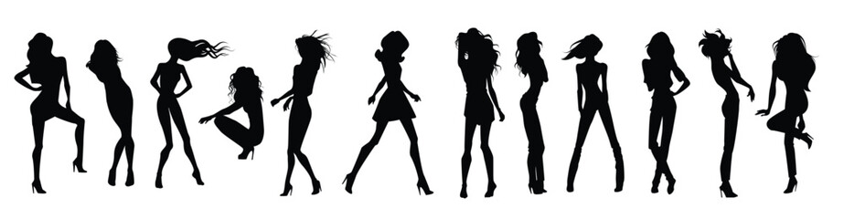 high quality women silhouettes vector