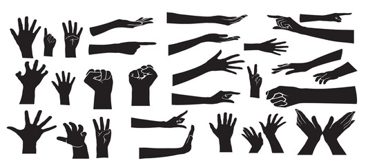 hand silhouette collectionvector illustration