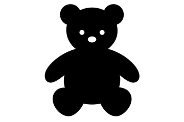 teddy bear silhouette vector illustration, teddy bear black symbol, bear icon