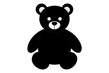 teddy bear silhouette vector illustration, teddy bear black symbol, bear icon