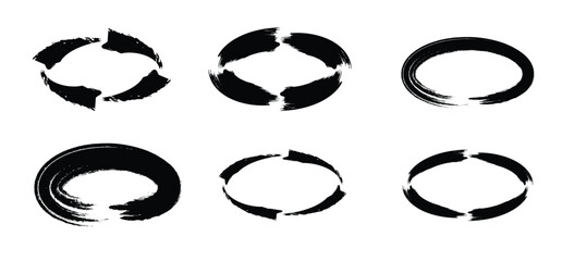 horizontal circle shape bold brush stroke pictogram symbol